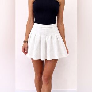 White Pleated Cotton Blend High Waist Tennis Athletic Mini Skirt✨
